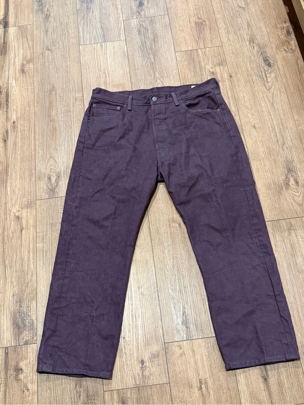 Men's Levi’s 501 Straight-Leg Denim Jeans in Purple/Grey